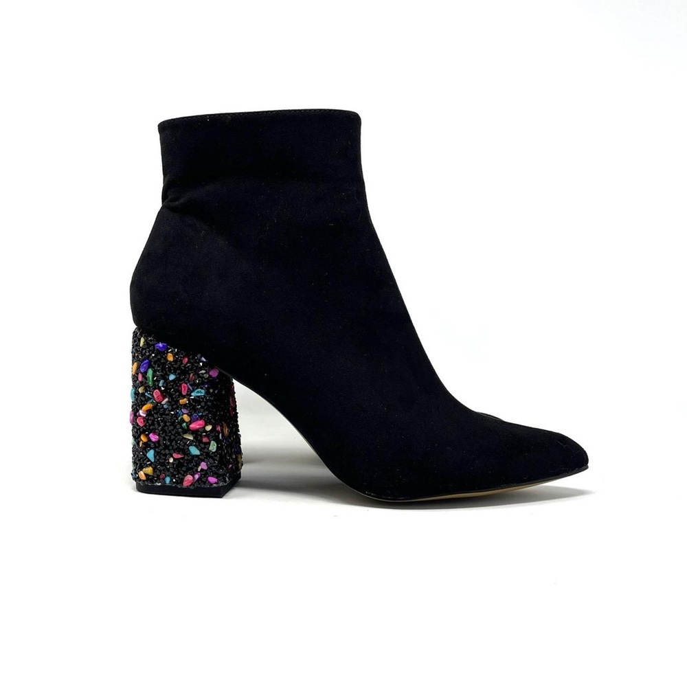 Black suede booties